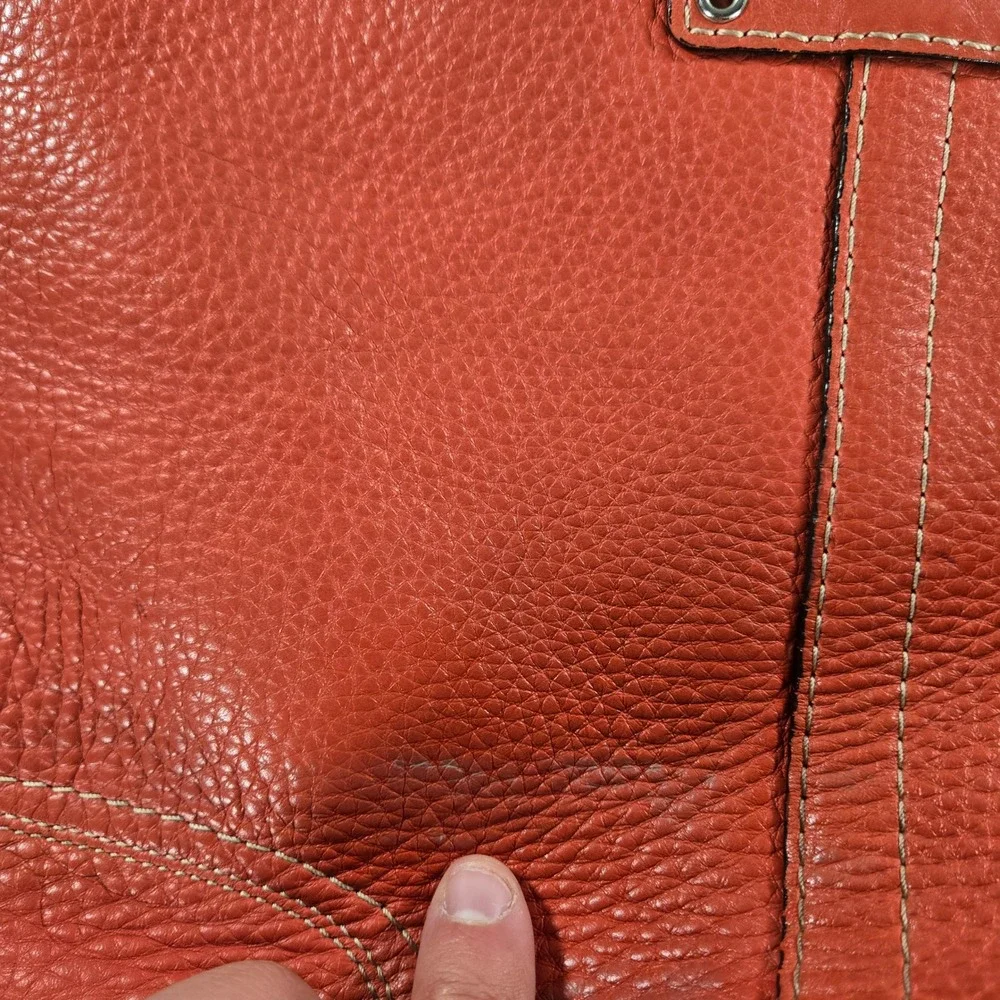 Coach Hamilton Pebbled Leather Tote Bag‎ Womens Coral/Orange F13089 Slouch